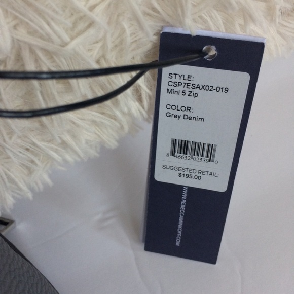 Rebecca Minkoff mini 5-Zip crossbody pebbled gray - Picture 8 of 8